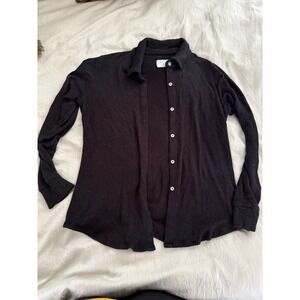 Southcott Button Down‎ Top Shirt Black Long Sleeve Collared Soft Casual
